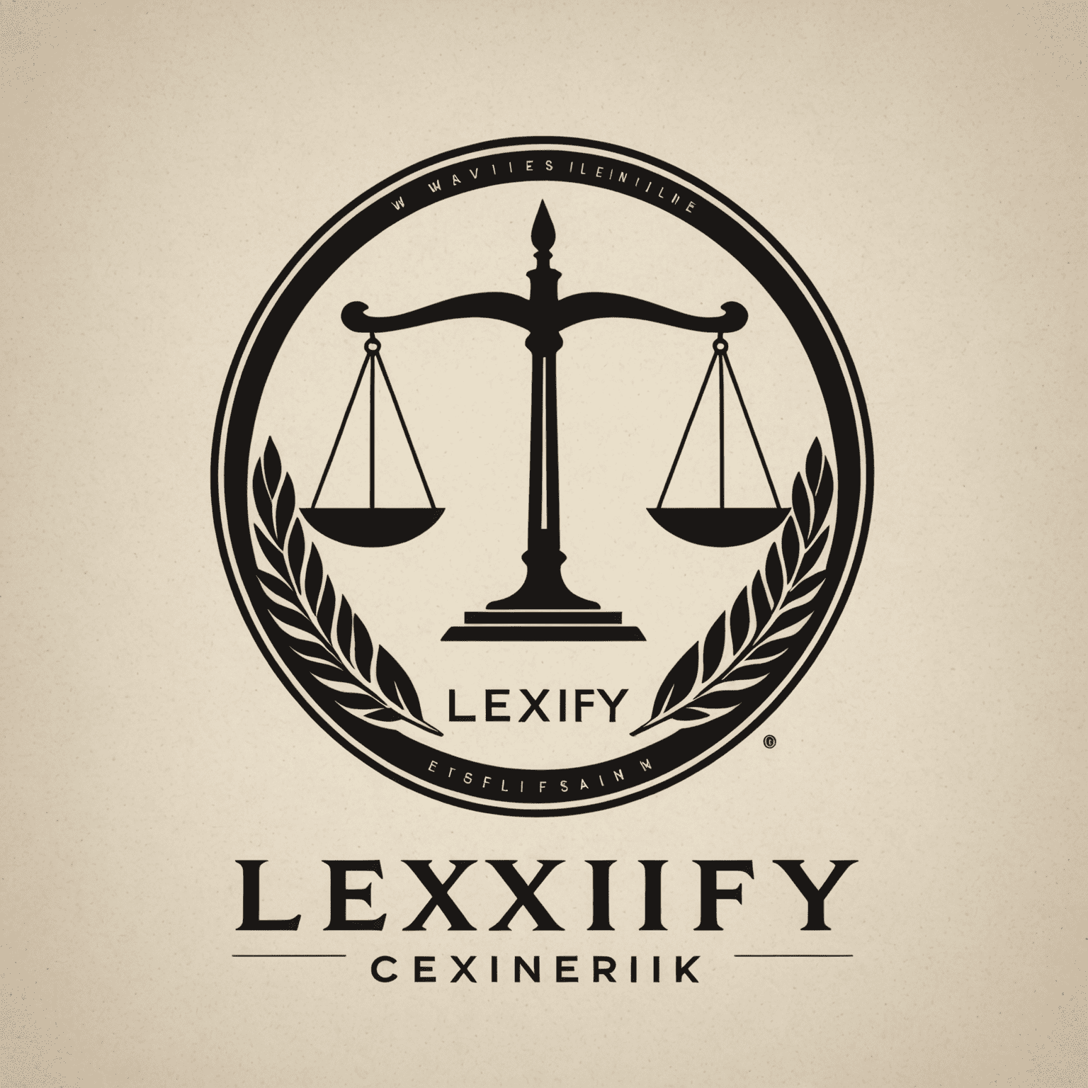 Lexify logo featuring a stylized scale of justice and the company name in a professional serif font
