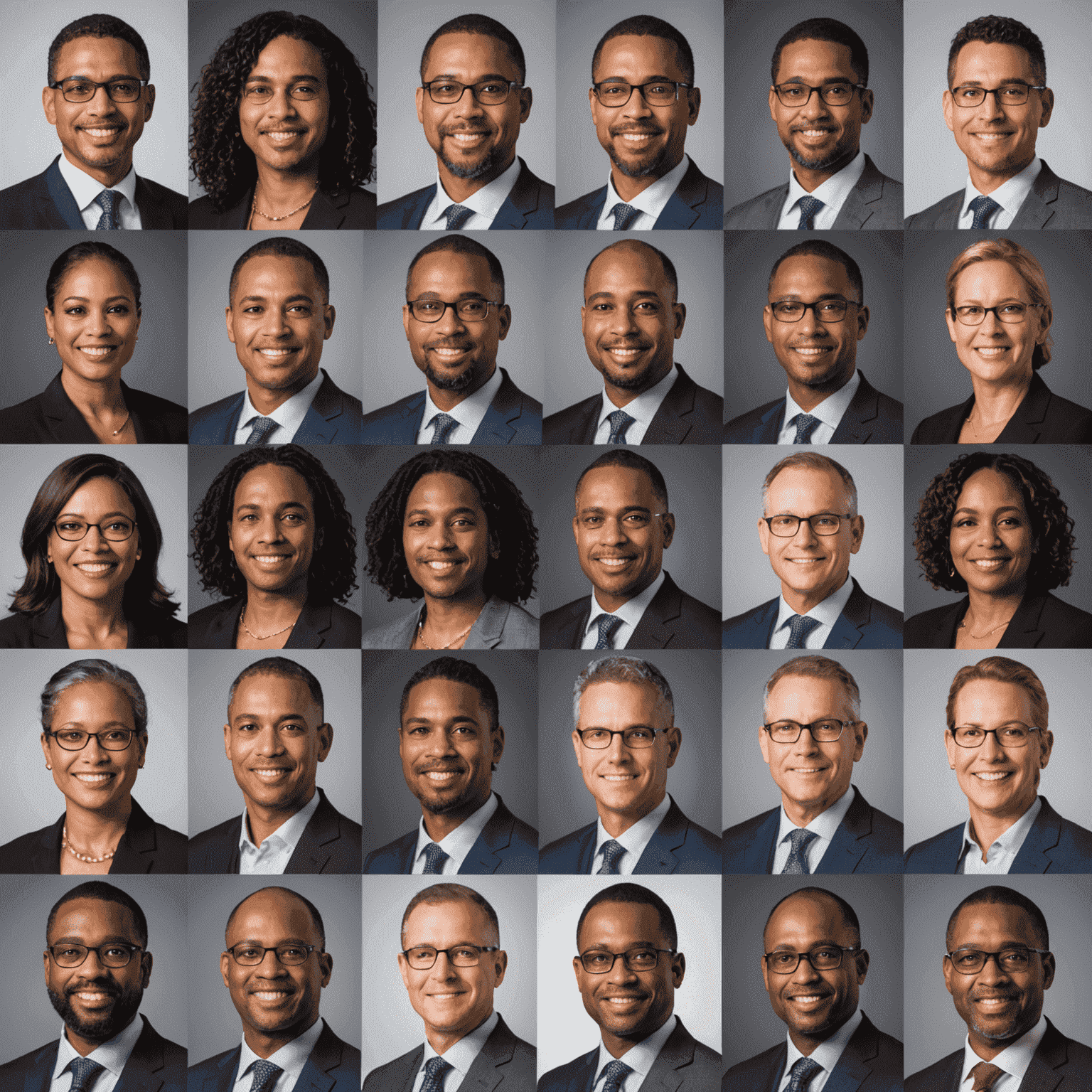 Collage of professional headshots of diverse keynote speakers, each with a small icon representing their area of expertise in legal technology and compliance