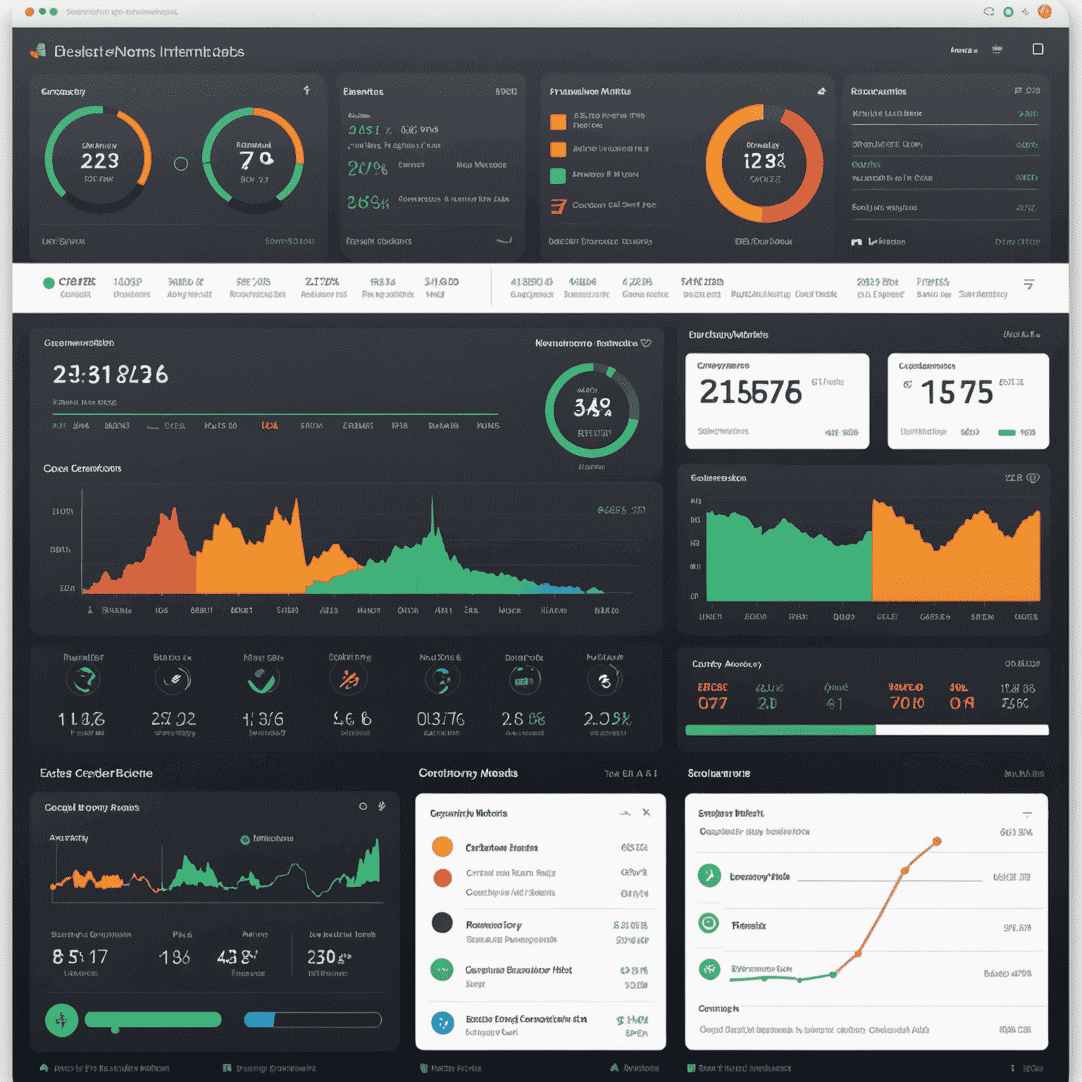 A dashboard displaying compliance metrics, risk indicators, and regulatory updates with interactive charts and alerts
